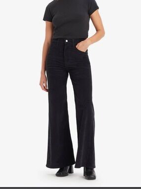 Levi’s black corduroy ribcage bell bottom jeans